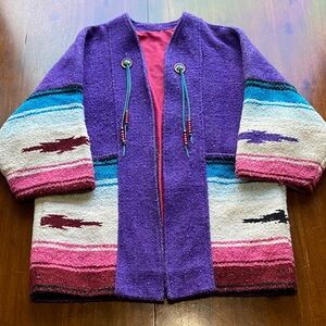 Vintage Cowboy Connection Angel Fire Navajo Aztec Blanket Jacket